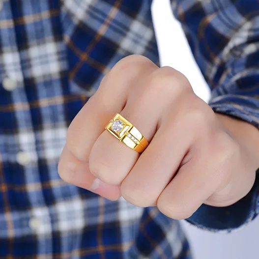 

Hot selling alloy silver plated diamond inlaid men's ring, men's wealth attracting wedding ring, grand high-end birthday gift