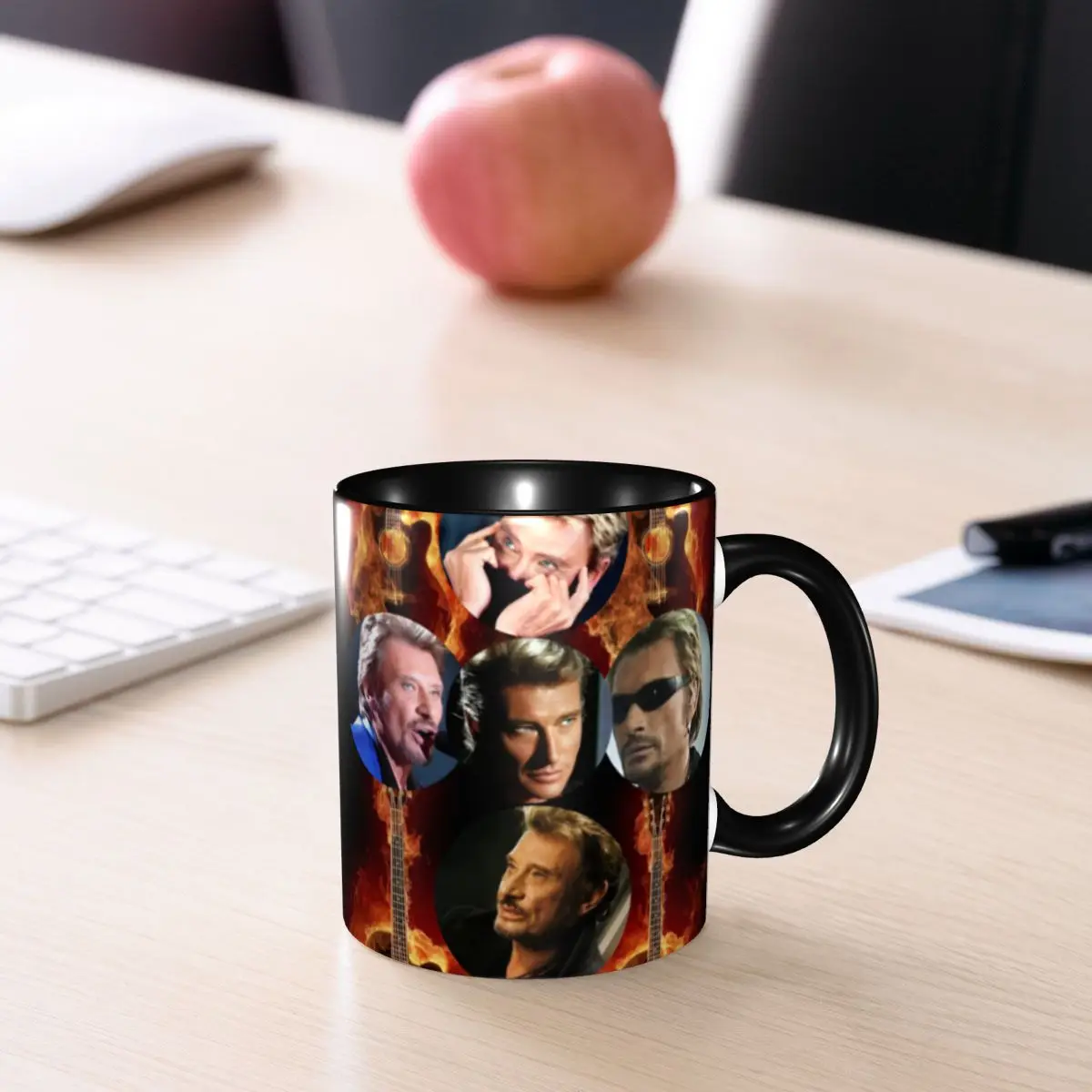 Personalized French Rock Legend Johnny Hallyday Mug DIY Ceramic Tea Milk Coffee Cup