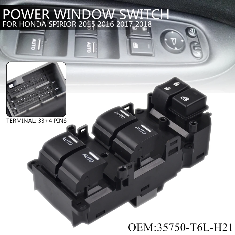 35750-T6L-H21 Front Left Side Electric Power Window Control Switch For Honda Spirior 2015 2016 2017 2018 Accessories