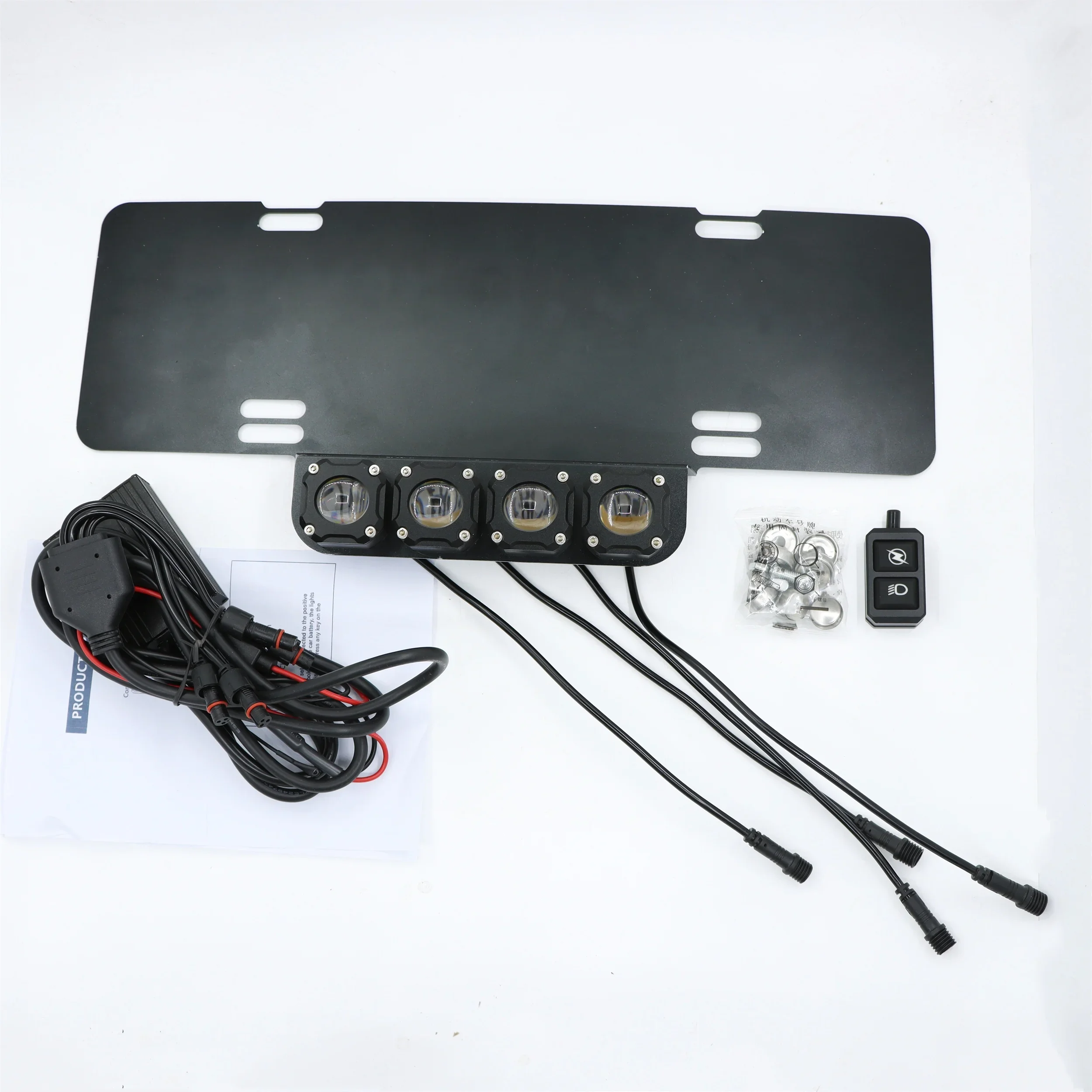 

Newest Dual Color Strobe Front License Plate Frame Mounting Bracket With Remote Wire Hanress