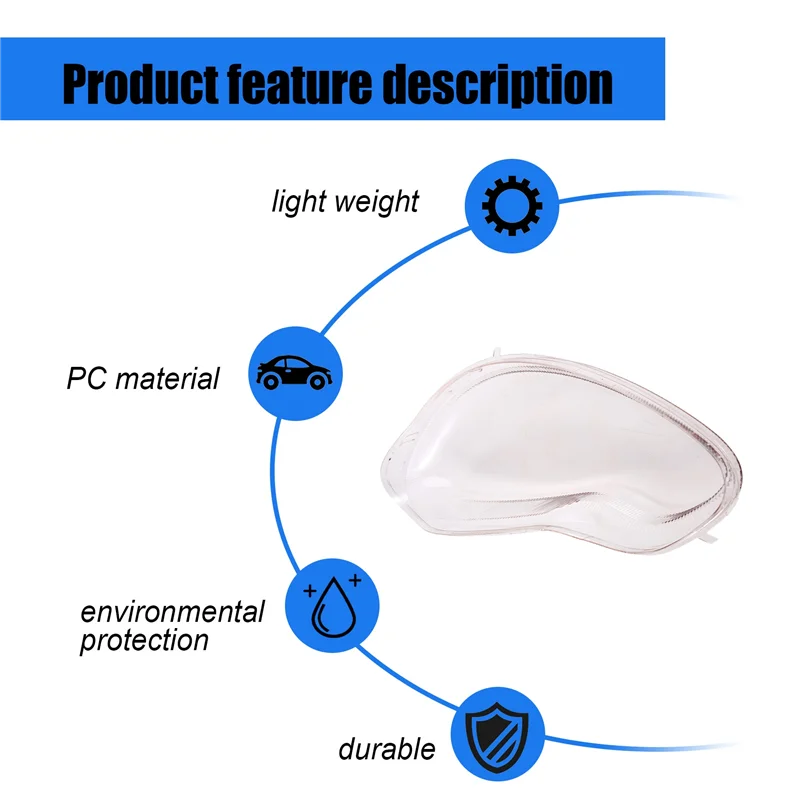 ل سمارت فورتو W451 2009-2015 سيارة العلوي قذيفة قناع شفاف عدسة استبدال جزء عاكس الضوء