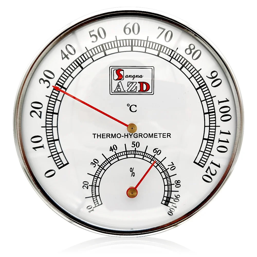 Thermometer Hygrometer Metal Case Steam Sauna Room Temperature and Humidity Meter Indoor Outdoor Hygrothermograph