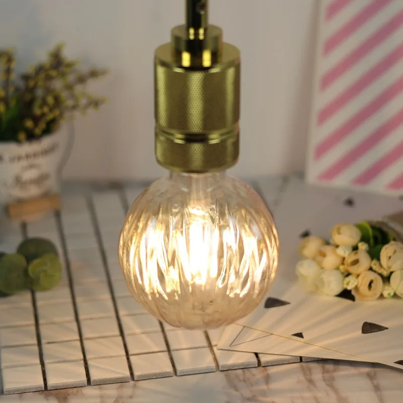 Lampada a forma speciale Anguria Oro Trasparente Home Hotel Ristorante Personalità creativa Lampadina a filamento duro a LED