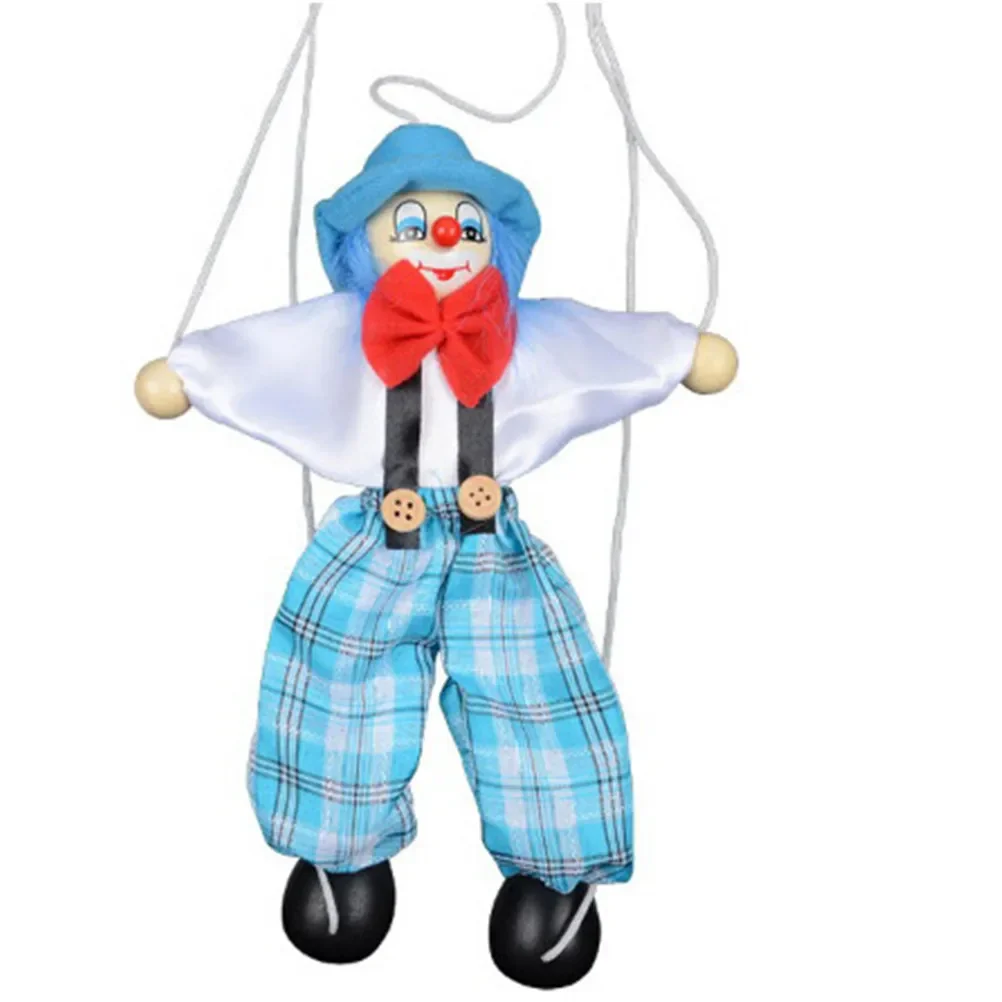 Marionetas de dedo de mano de payaso, marionetas de madera, juguete de actividad conjunta, muñecas Vintage divertidas, juguetes clásicos de 25cm, Muppets para bebés