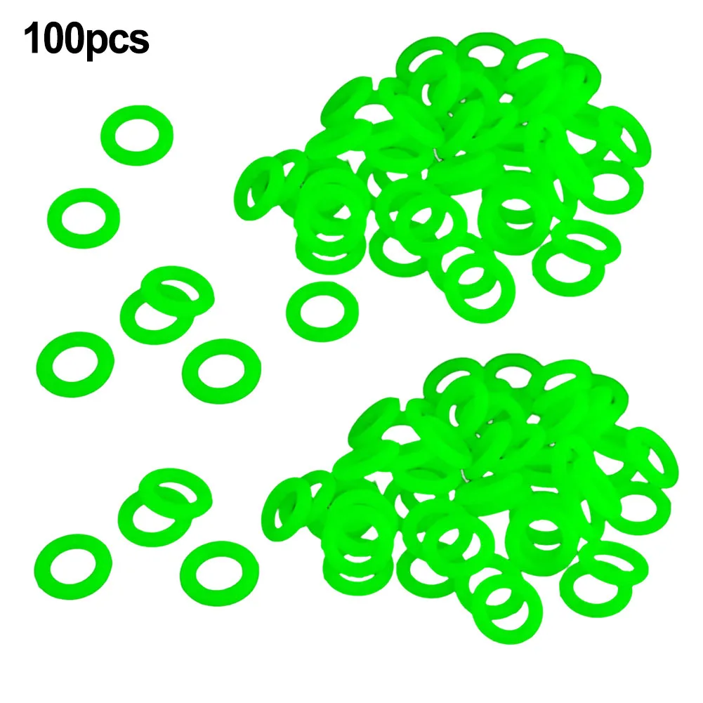 100 Pcs Silicone Luminous Tent Ground Nail Luminous Functionality Rings O-shaped Compact Silicone Fishing Rod Rings