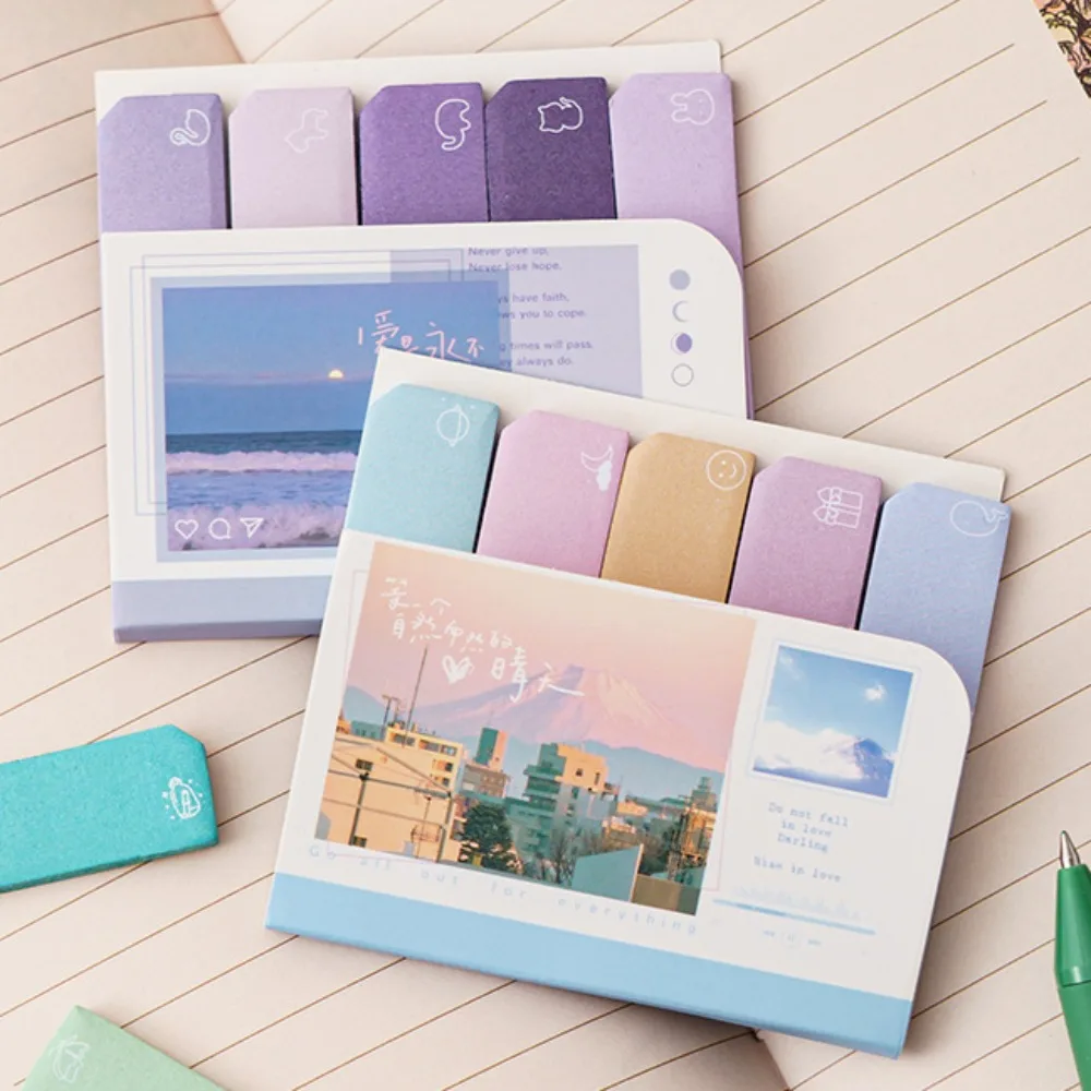 150 Sheets Creative Memo Pads Colorful Index Self-Adhesive Stickers Posted It Sticky Note Pads Office Supplies School Stationery