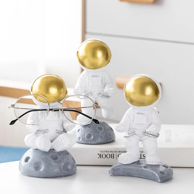 Astronaut Glasses Holder Resin Eyeglasses Display Stand Craft Funny Desktop Ornament Statues Kids  Gift 87HA