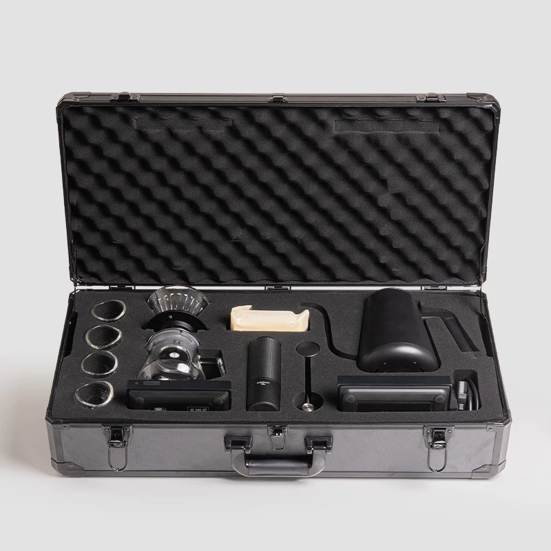 

A full set of hand-brewed coffee utensils, gift box, drip filter, household coffee pot set, gift box, light luxury, retro.