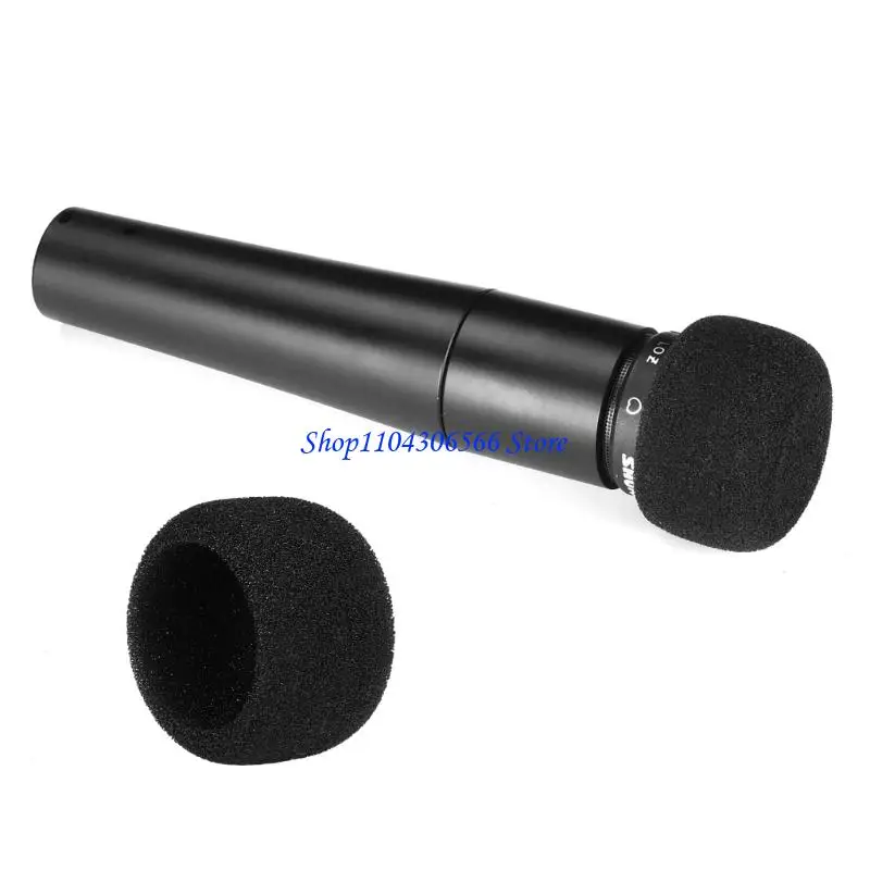 02DD Universal Microfone Windscreen Preto Esponja Capa Forte Microfone Capa Espuma Instalação Simples para SM57