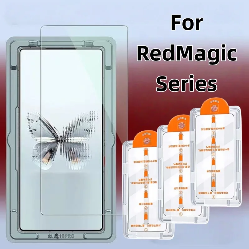 

3 Pack HD Tempered Glass Screen Protector for RedMagic Series, Bubble-Free, Dust-Free, Easy Installation