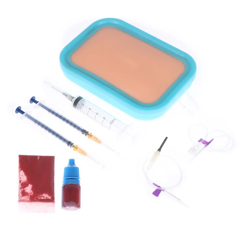 Venipuncture IV Injection Training Pad Silicone Human Skin Suture Training Model