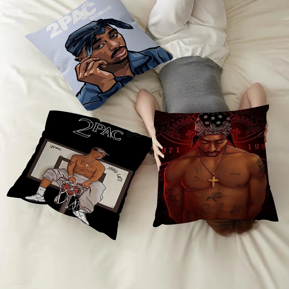 2Pac Tupac Amaru Shakur Cushion Cover Car Throw Pillow Case For Sofa Car Christmas Gift 40x40cm 45x45cm