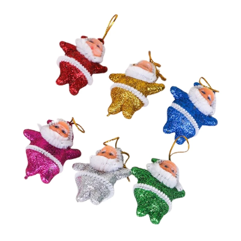 6 Pcs Mini Christmas Ornaments Set for Mini Christmas Tree Decorations Tiny Santa Claus Figurine for Christmas Crafts