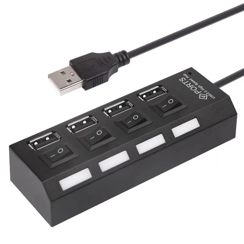 

USB High-Speed 4-Port Hub, One-to-Four Multi-Interface Hub, 4-Port 2.0 Independent Switch Splitter
