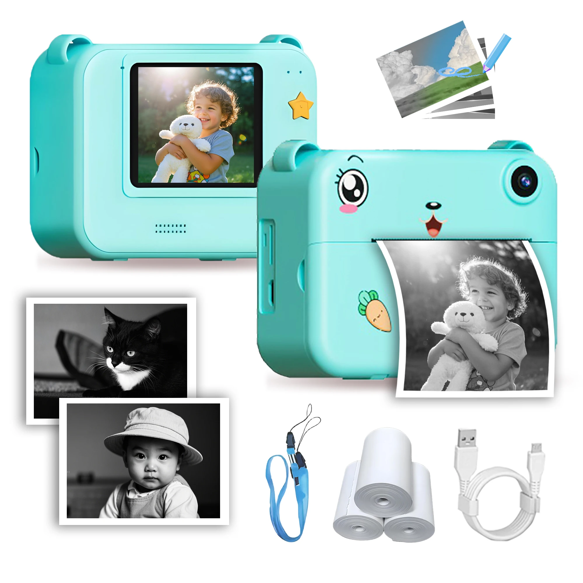 

Children's printable camera toy small camera gift for boys and girls