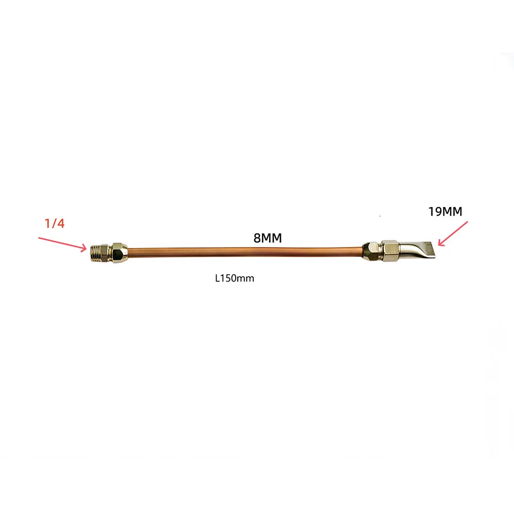 CNC For Lathe Cooling Nozzle Constructed from 8mm Copper Tube with 1/4 inch Pipe Thread and 19mm Uniform Flat Fan Spray Output