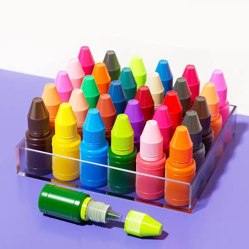 10ml Ink Textile Clothes Photosensitive Office Supplies Printing Oil Ink Official Seal Financial Stamp Ink Printing Oil 35Colors