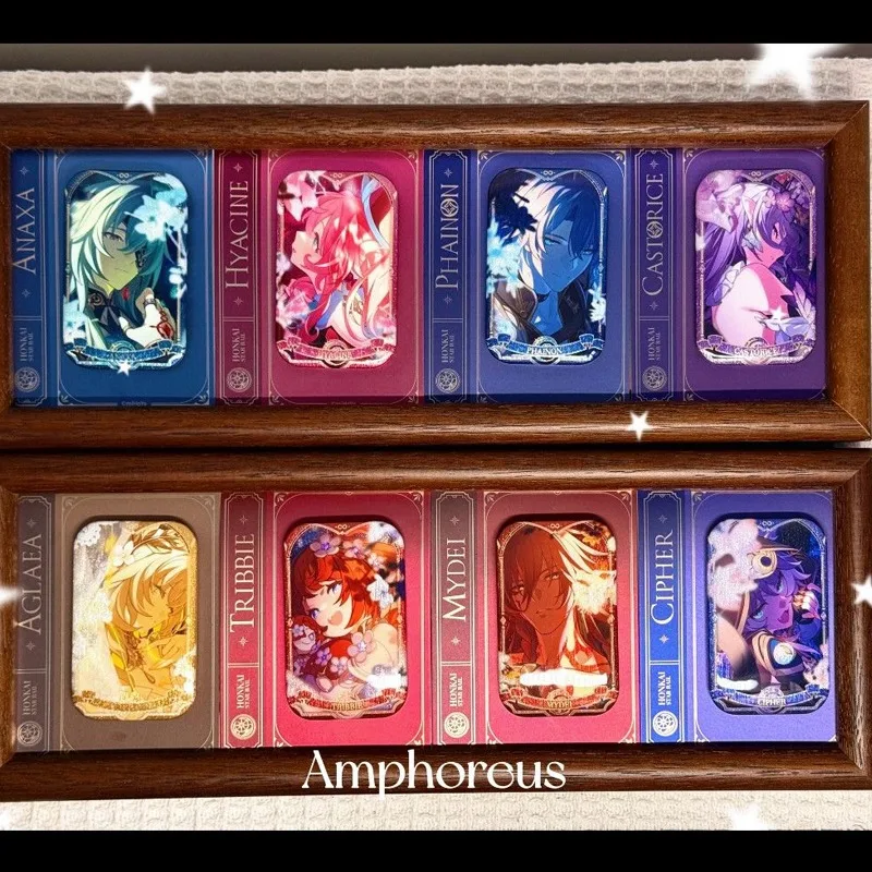 8Pcs/Pack  Badge Anaxa Castorice Hyacine Cipher Tribios Aglaea Phainon Mydei Cosplay Rectangle Brooches
