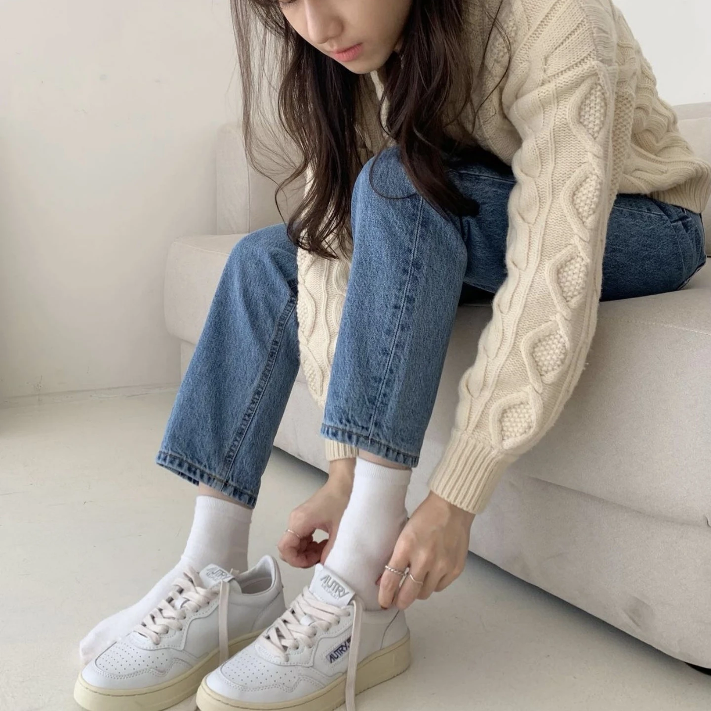 أحذية رياضية نسائية كلاسيكية من الجلد الطبيعي النقي قابلة للتنفس، أحذية رياضية كاجوال متعددة الاستخدامات، مريحة... #3