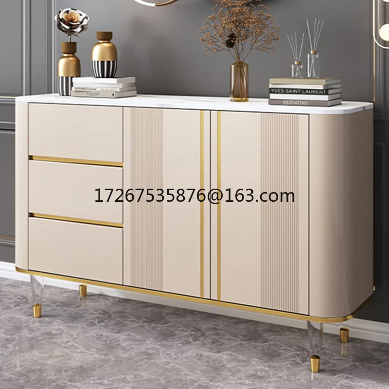 

Light luxury dining side rock slab decorative cabinet, entrance hall cabinet, restaurant storage side cabinet