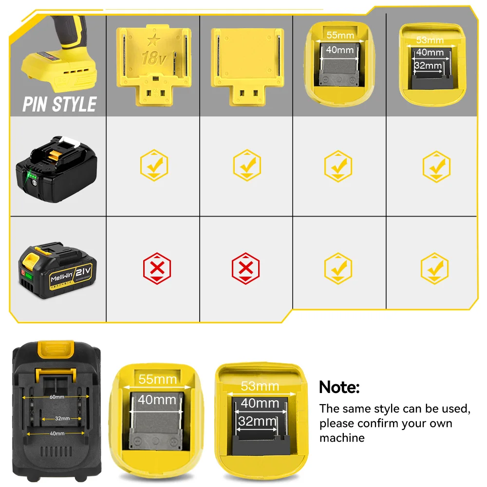 MELLWIN 21V 1500mAh Wiederaufladbarer Lithium-Akku-Pack 5/10/15 Zellen für Makita 18V Akku-Pin Elektrowerkzeuge – Detail 12
