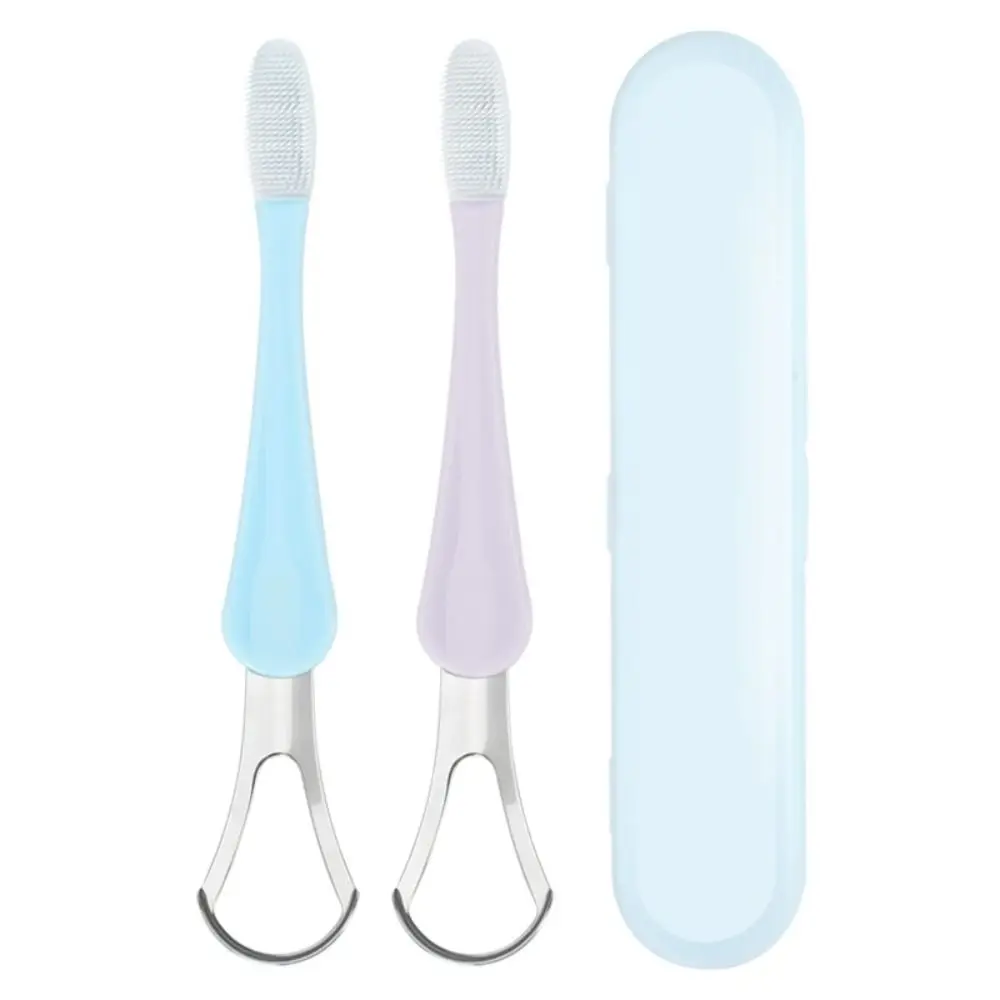 

Double-ended Tongue Scraper Cleaner Stainless Steel Remove Halitosis Oral Care Tool Double Sided Fresh Breath