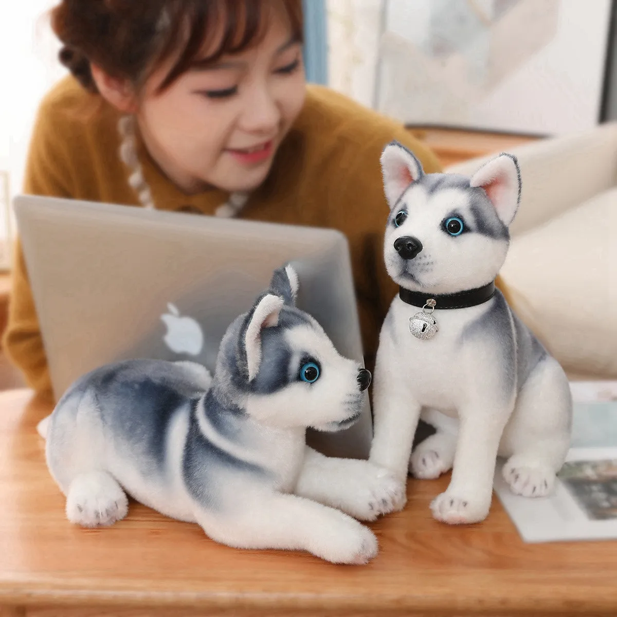 25/30CM Simulation Husky Dog Plush Toy Wolf Soft Stuffed Animal Cute Plush Kawaii Children Doll Fluffy Birthday Gift Child Boy