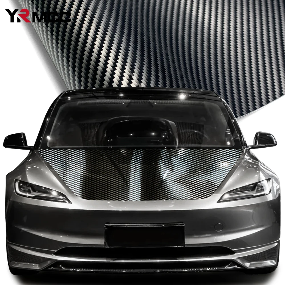 Envoltura de vinilo de fibra de carbono 2D, negro brillante, 152x130cm, pegatinas para todo el coche, película adhesiva de vinilo personalizada impermeable, accesorios para vehículos