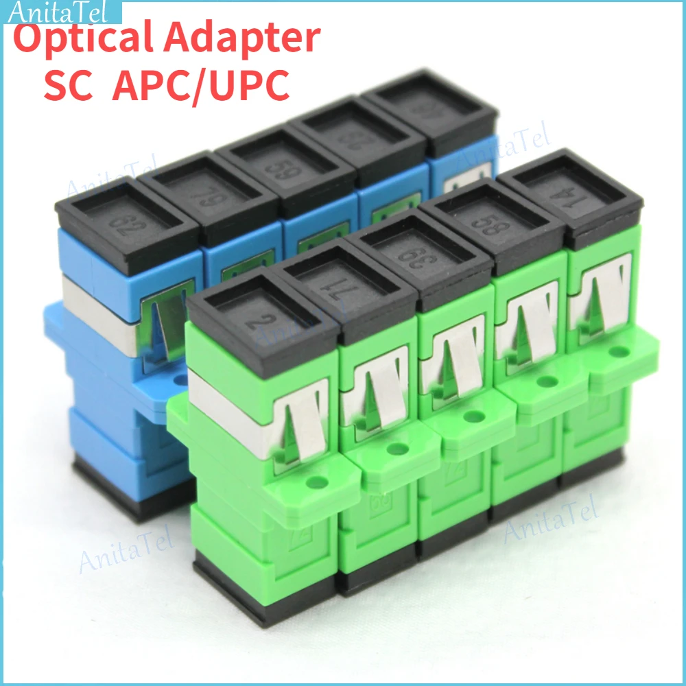 

New 100pcs/lot SC/UPC SC/APC SM Single-Mode Fiber Optic Connector Flange Coupler Adaptor Square Optical Adapter