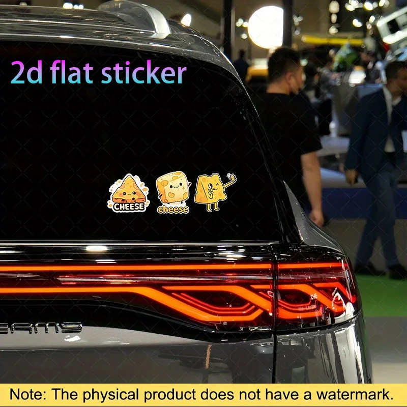 6 قطع/مجموعة ملصقات سيارة تميمة الجبن الممتعة، مجموعة ملصقات ألبان مفعمة بالحيوية لأسطح مصدات السيارة، رائعة لإضافة مظهر جميل