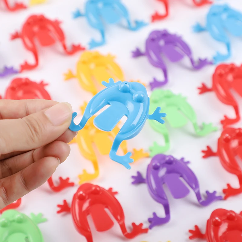 100 Stücke Gemischte Farbe Springen Frosch Bounce Zappeln Spielzeug Set Antistress Relief Familienspiel für Geburtstagsfeier Kinder Jungen Geschenke – Detail 2