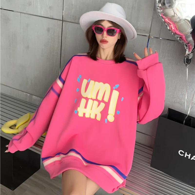 Women Hoodie Autumn Oversized Tops Letter Print Korean Fashion Sweater Women Clothes Streetwear Designer Long Sleeve Pullover