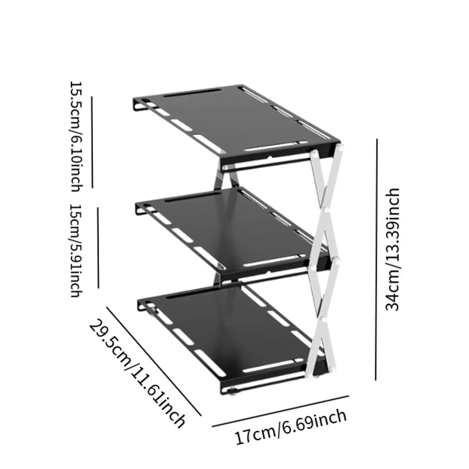 رف تخزين قابل للطي للتخييم ومنظم سطح الطاولة للشواء والسفر والمشي لمسافات طويلة #6