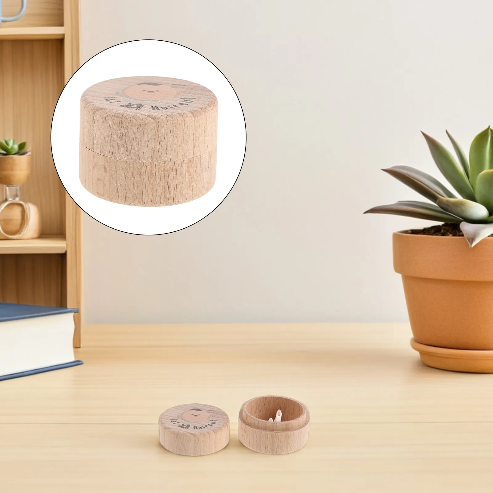 

Wooden Baby Tooth Keepsake Box for Kids First Tooth Hair Curl Storage Natural Eco Friendly 2.4x1.2 Inch