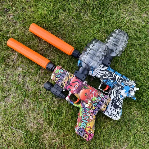 Kids Outdoor Toy Electric Blaster Gun Shooting Bullet Pistols Summer Play Water Shooting Interactive Party Game Children Adult