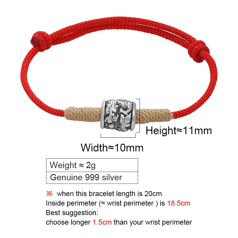 ZABRA 999 Sterling Silver Transfer Pearl Dragon Bracelet for Men and Women Ethnic Wind 2024 Dragon Year Red Bracelet