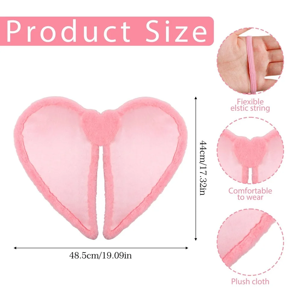 48.5x44cm 50x43cm for Pink Plush Angel Wings Heart Design Valentine Costume Prop Softs Polyester For Party Performance Kit