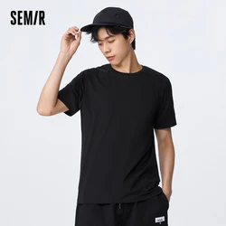 Semir Short-Sleeved T-Shirt Men 2023 New Solid Color Bottoming Shirt Summer Versatile Round Neck T-Shirt