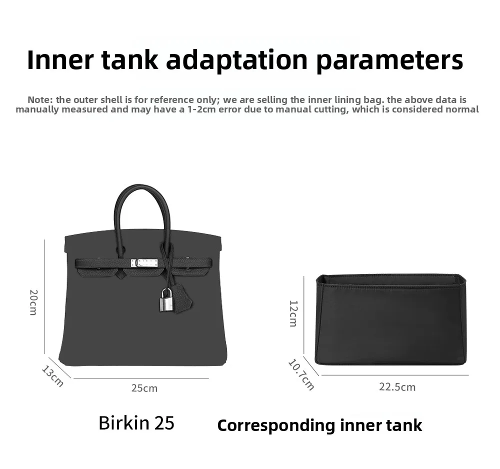 Organizador de Bolso para Birkin 25, con Soporte, para un Almacenamiento Ordenado, Ahorra Espacio, Ligero, Duradero, For
