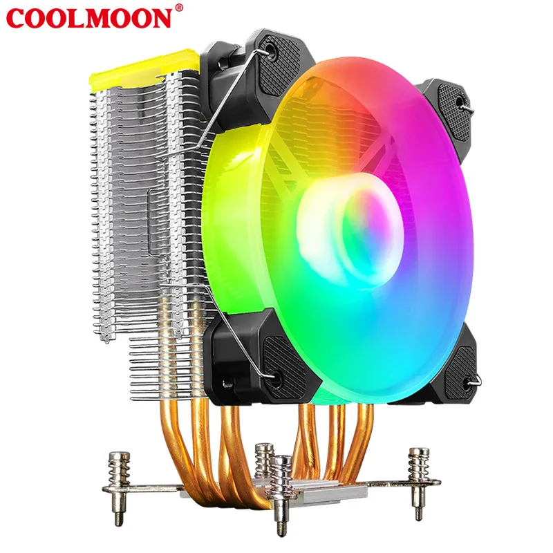 

4 Heatpipes ARGB CPU Cooler Radiator Silent PWM 4PIN 250W for Intel LGA 1150 1151 1155 1200 1366 AMD AM4 Ventilador