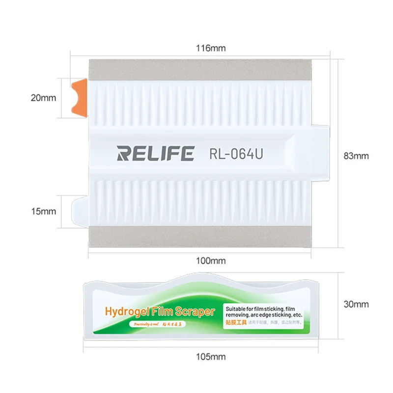 RELIFE RL-064U Multifunctional Hydrogel Film Scraper for Mobile Phone Tablet Film Removal Prying Flat Surface Pushing Tool