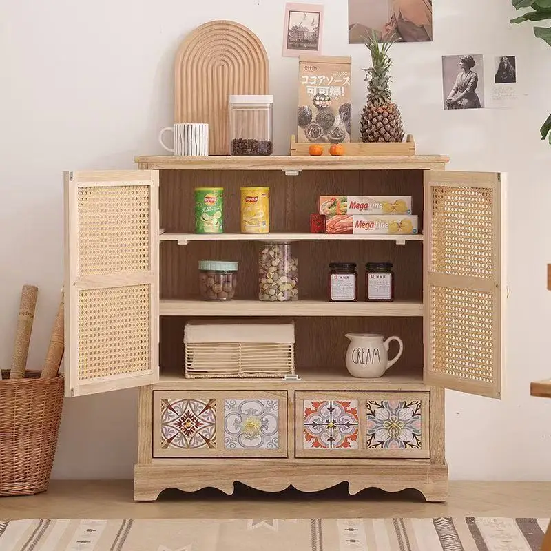 gi-81X74X35CM Solid Wood Flower Stand Simple Entrance Hall Balcony Storage Rack Living Room Storage Cabinet`