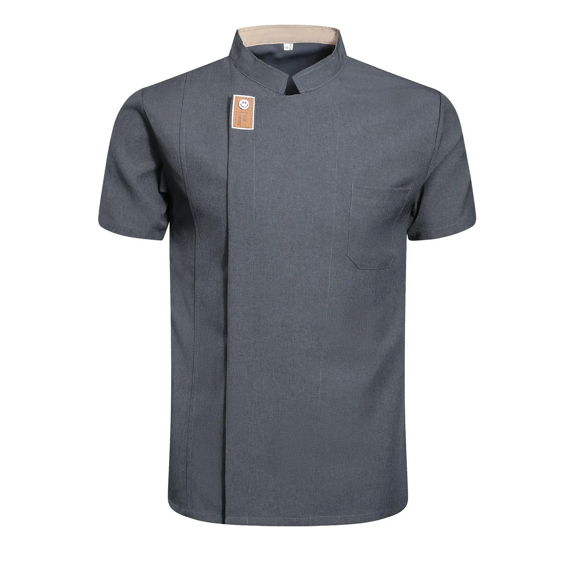 Chaqueta de Chef para hombres y mujeres, camisa de cocinero de manga corta, uniforme de camarero de restaurante de panadería, Top