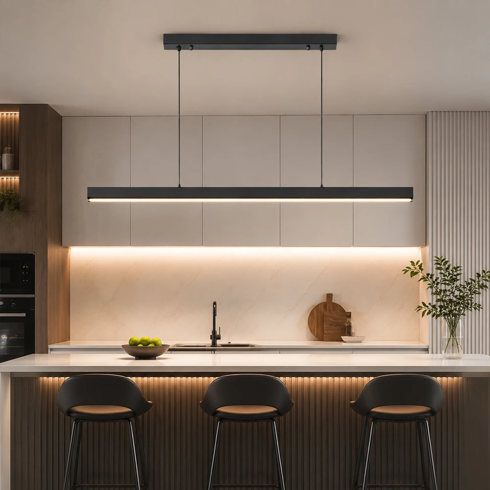 Modern LED Pendant Light 80/100CM Lines High-End Feel For Restaurants Offices Conference Rooms Long Strip Lighting Fixtures