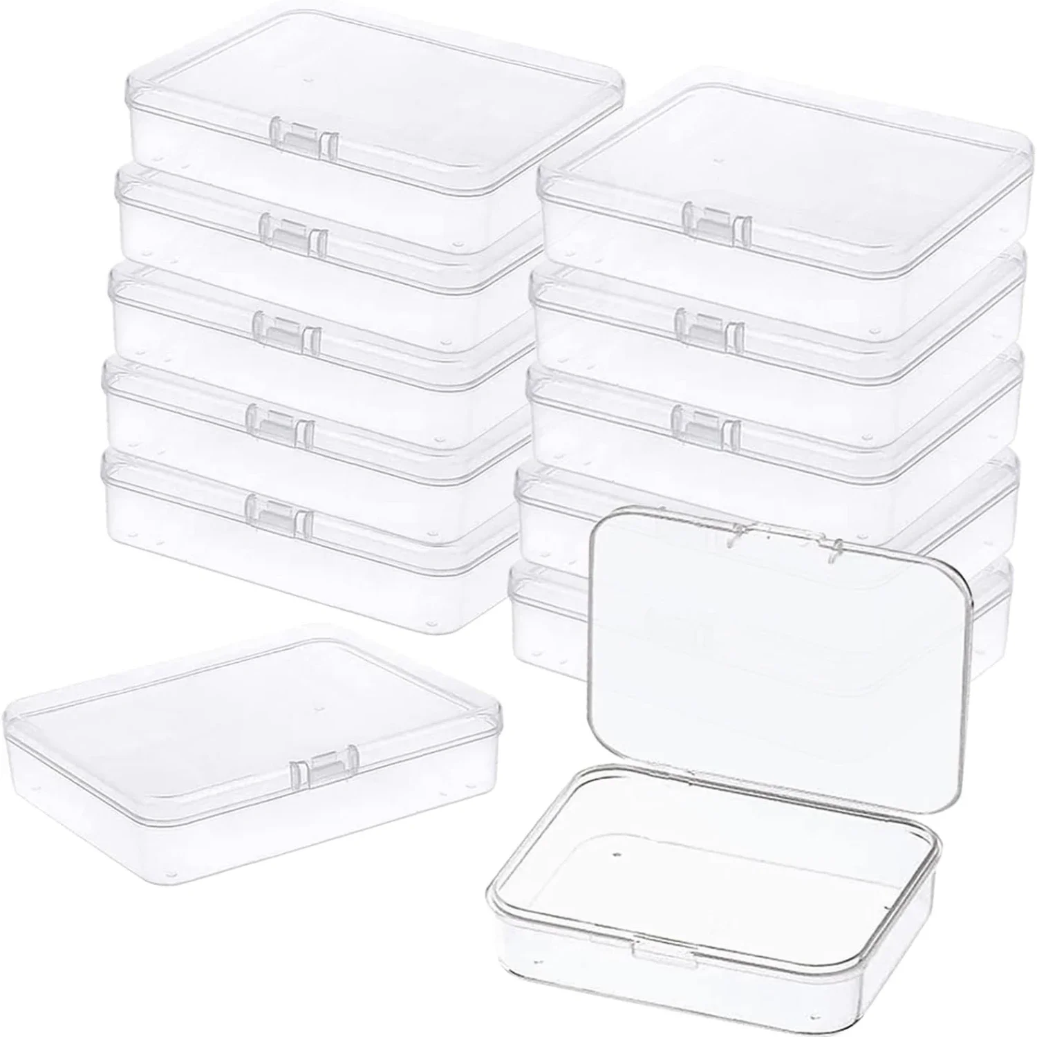 1-5PCS Mini Storage Box Transparent Plastic Jewelry Storage Box Container Portable Earring Ring Earplugs Packaging Storage Case