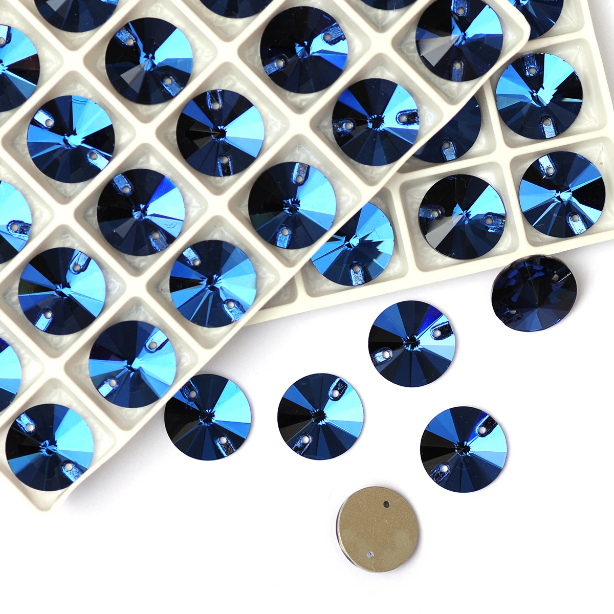 YANRUO 3200 Runde aufnähbare Rivoli-Strasssteine AAAAA Flache Rückseite Kleiderglassteine Nähsteine für Schmuck und Kleidung – Detail 12