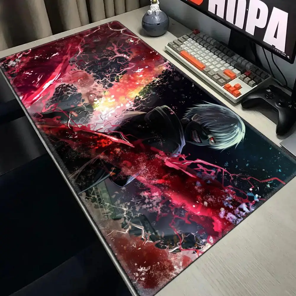 

Anime Tokyo Ghoul Customized HD Printing Gaming Mousepad Computer Lock Edge Natural Rubber E-sports Desk Pad Large Mouse Pad