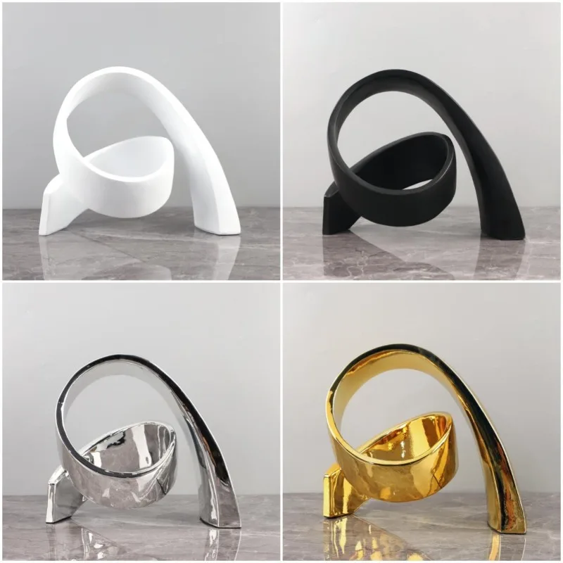 Modern simple special-shaped geometric resin twisted line art streamer ornament study TV cabinet home decoration