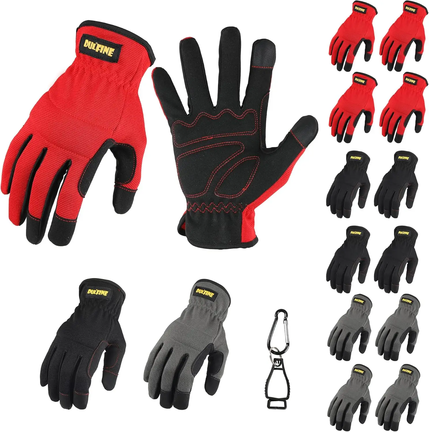 

High Dexterity Touch Screen Work Gloves, Excellent Grip for Multipurpose Use, 12 Pairs Pack (Extra Large)