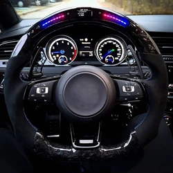 Forge carbon fiber Fit For VW Golf 7 MK7 Mk7.5 GTI TCR GTD Scirocco Polo GTS R Line LED Racing Steering Wheel  Customized